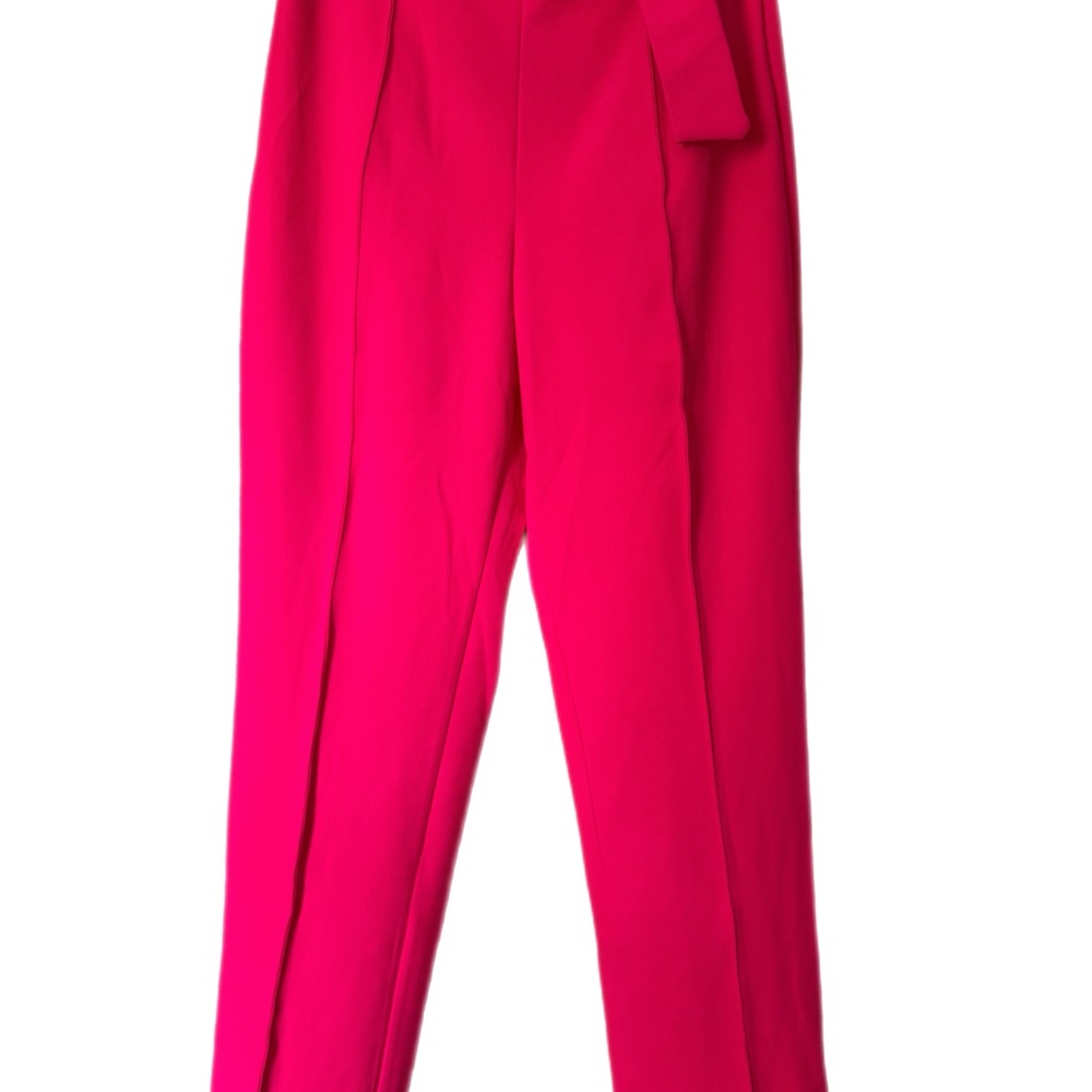 Vibrant Pink Tailored Trousers with Structured Silhouette